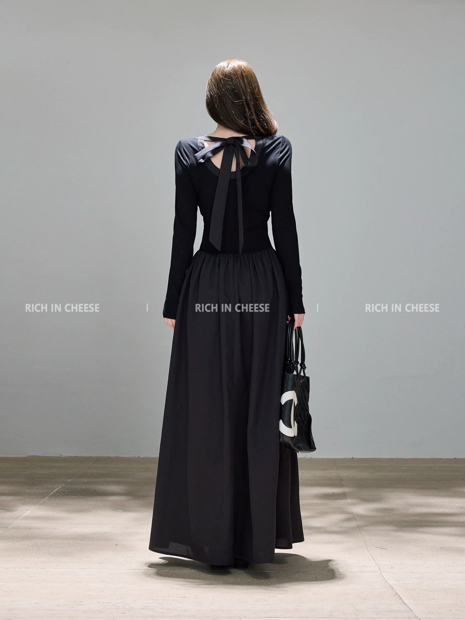 RICH IN CHEESE High-end Bow-tie Dress