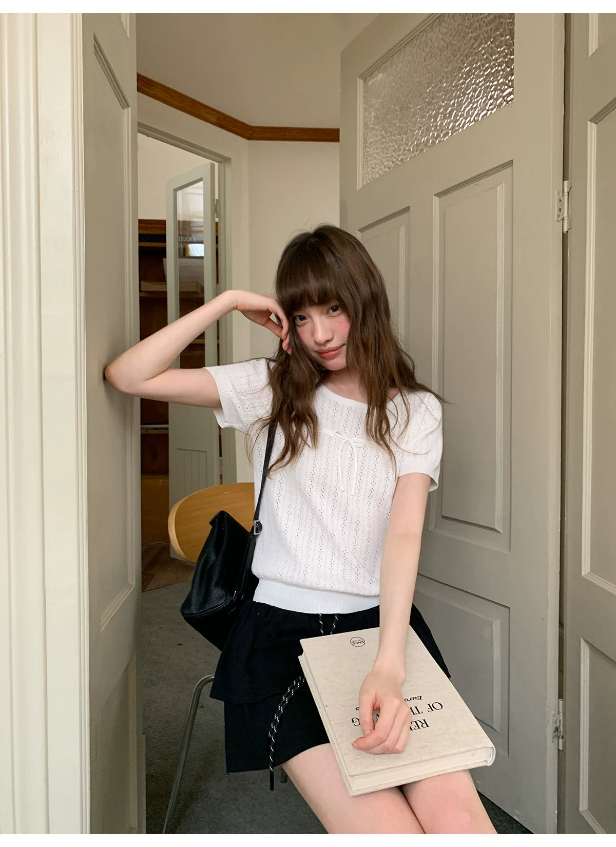 KANO Bow Hollow Knit Tee