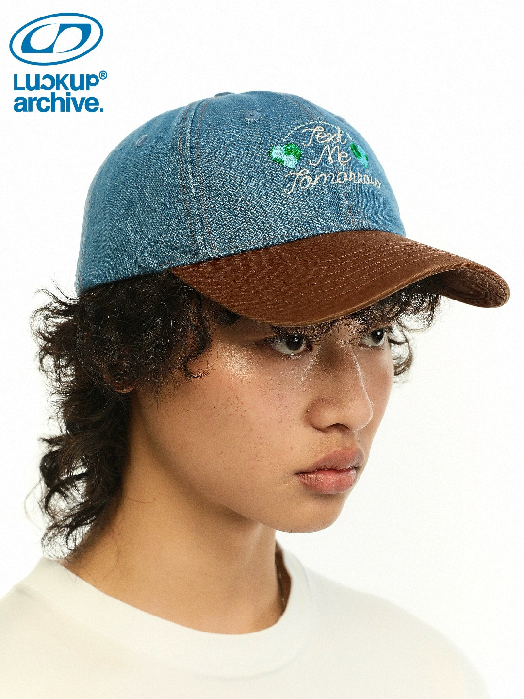LUCKUP Denim Color Matching Retro Embroidered Baseball Cap
