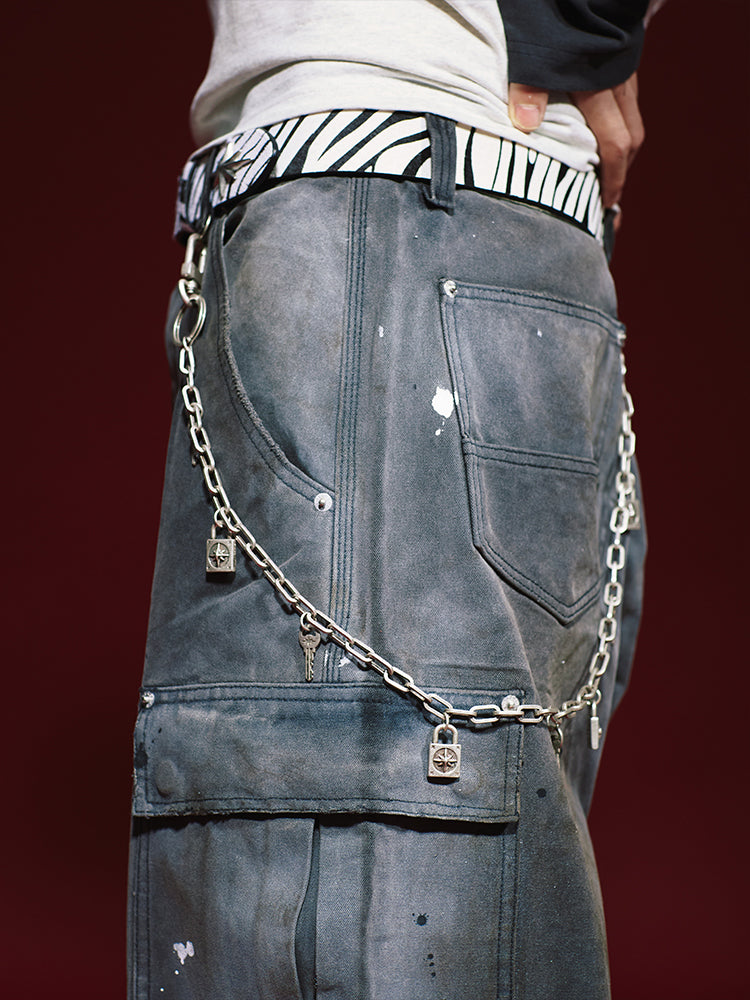 Remedy metal chain waist key lock