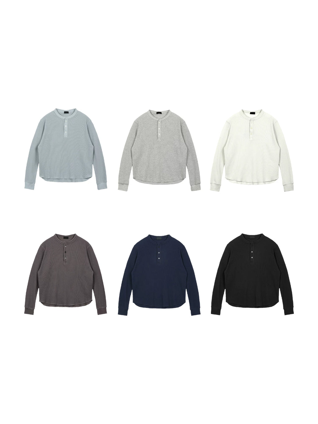 Plus No Logo Casual Henley Long Sleeve