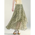 Wildberry Green Checkered French Skirt