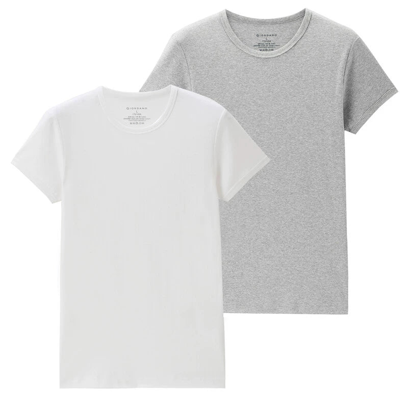 Giordano Crew Neck Solid Color Casual Bottom Shirt