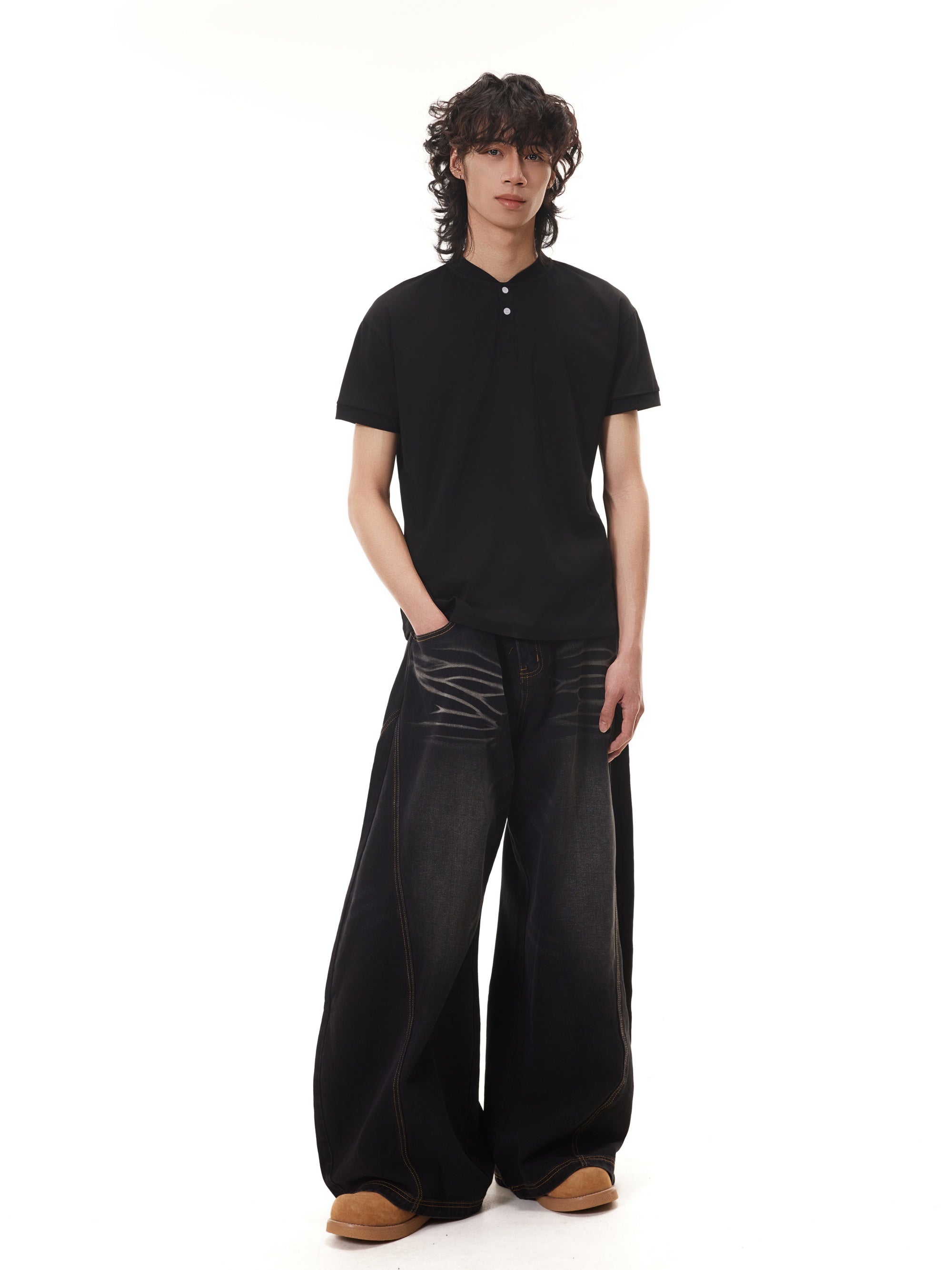 BTSG  Henry Neck Short Sleeve Tee