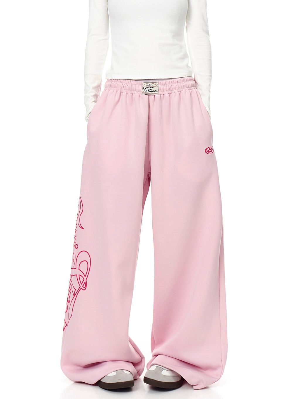 BLACKLISTS Vintage Letter Print Straight Sweatpants