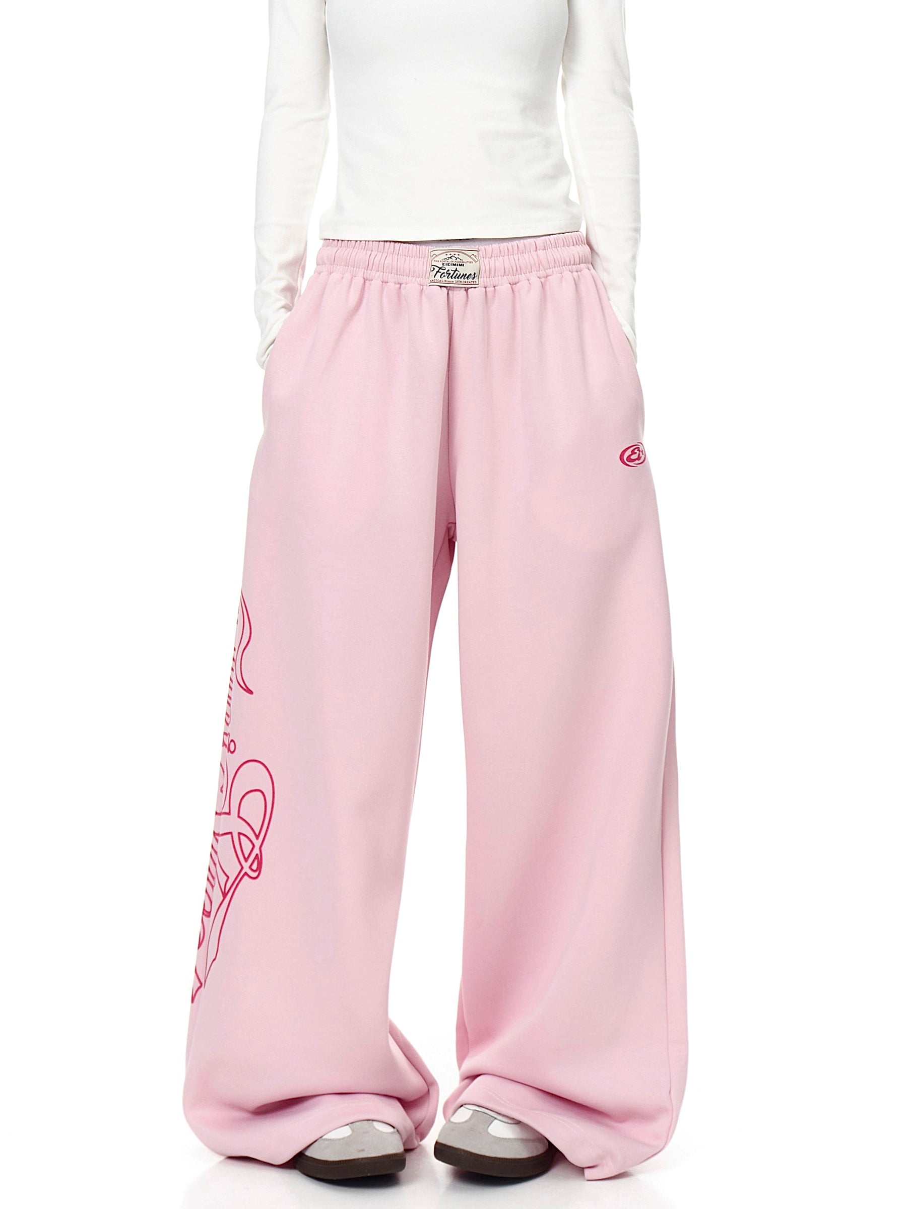 BLACKLISTS Vintage Letter Print Straight Sweatpants
