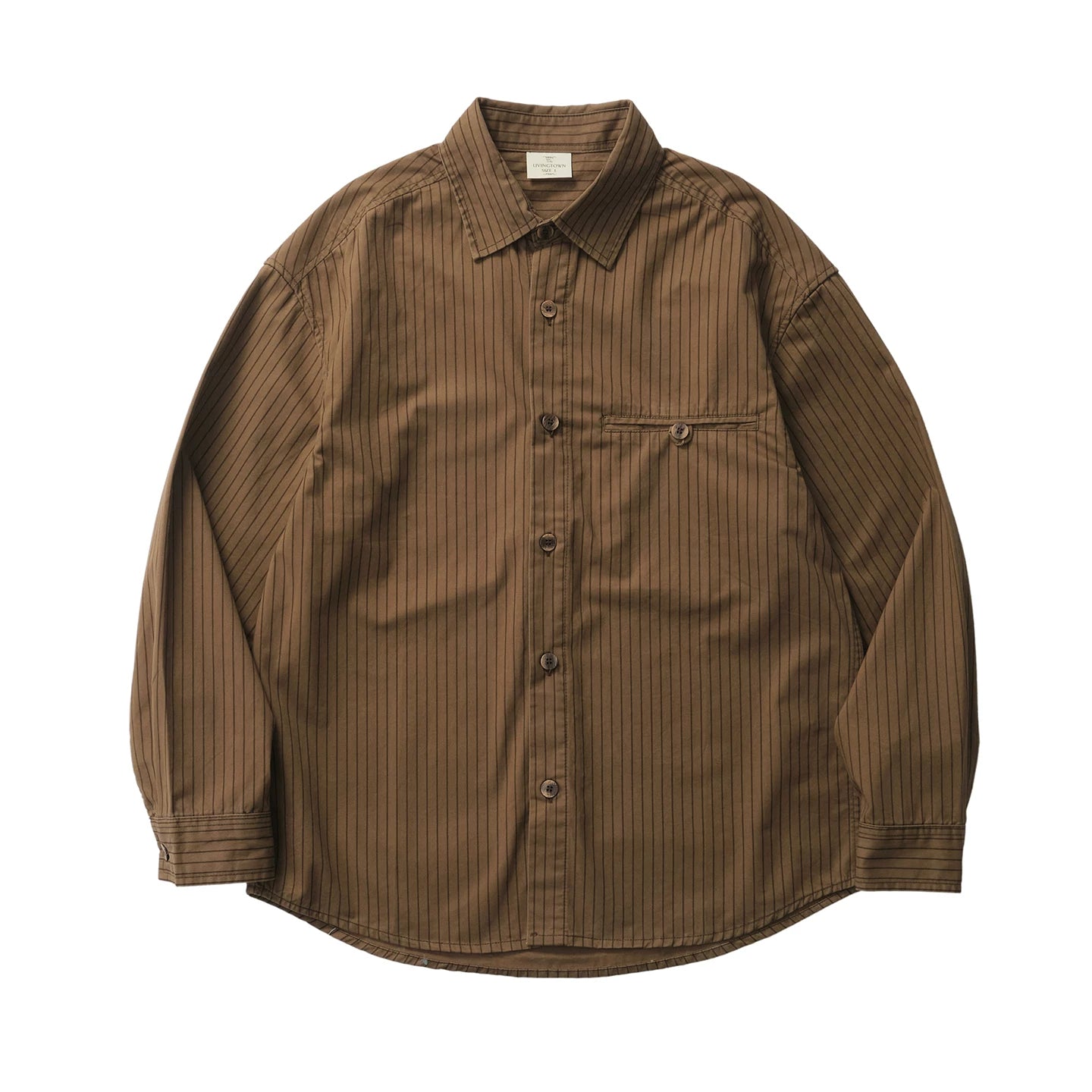 LIVINGTOWN Minimalist Pinstripe Lapel Loose Shirt