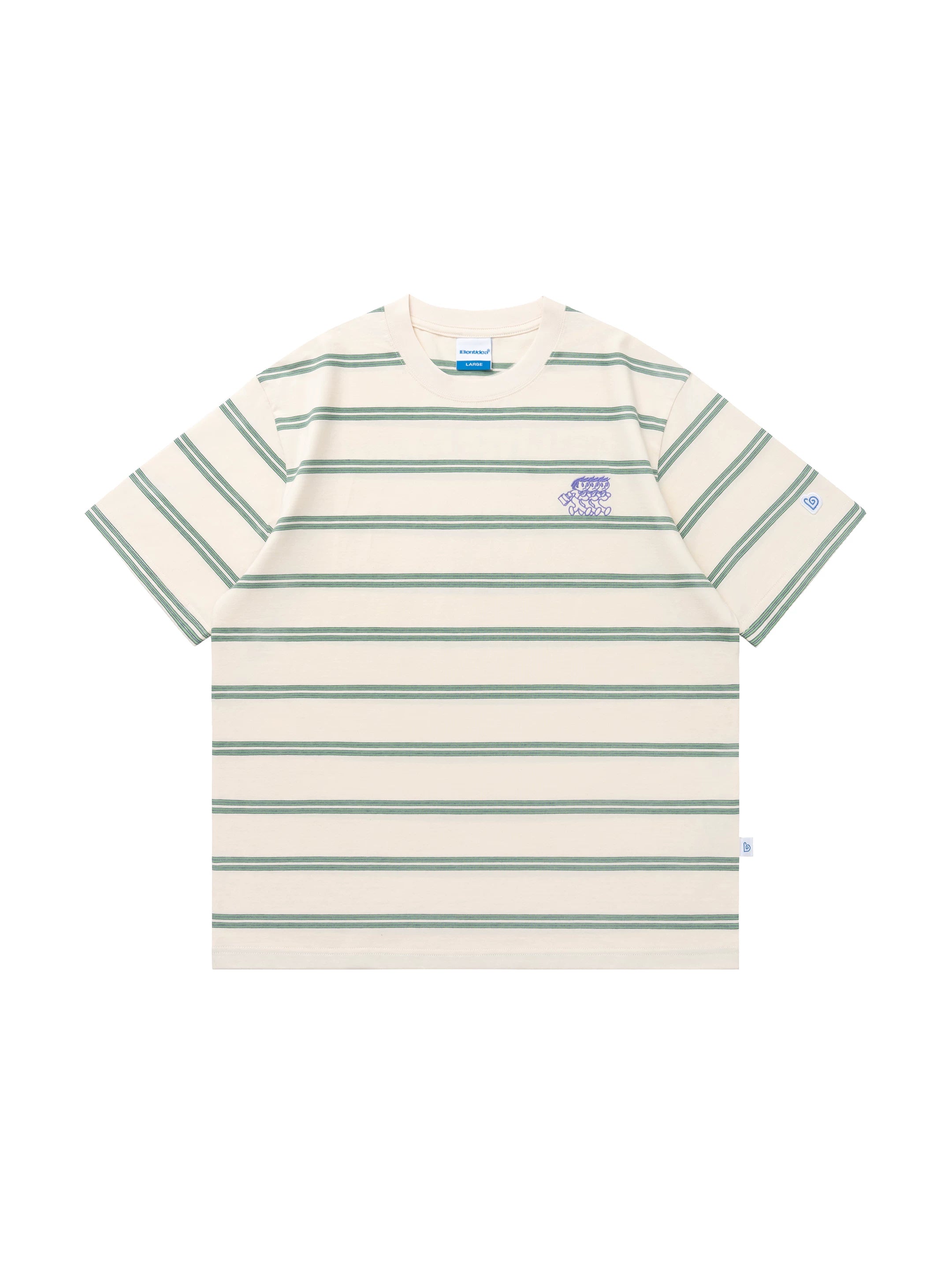 BENT IDEA Vintage Embroidered Striped Tee