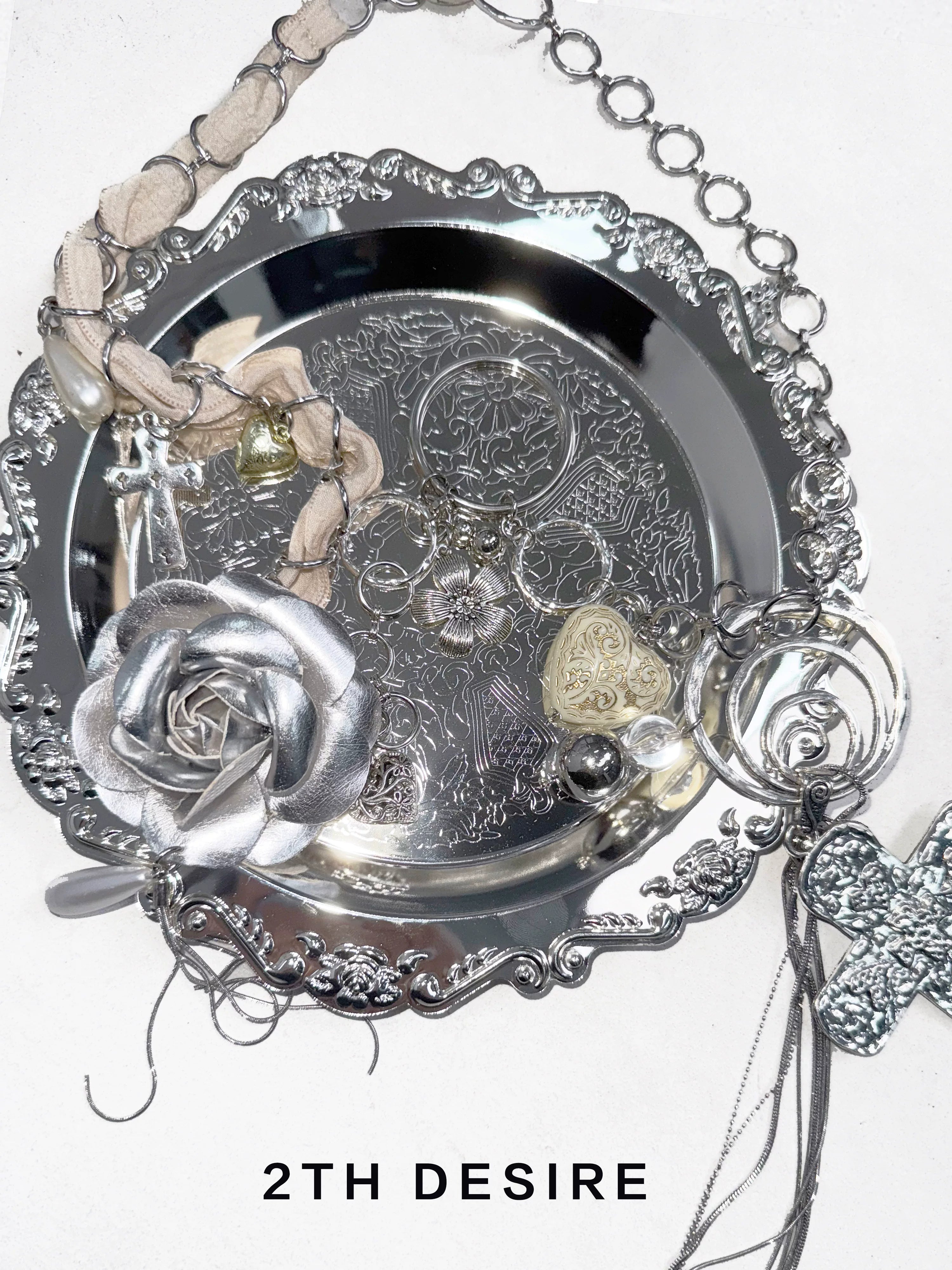 2th Desire Splicing Cross Flower Waist Chain Necklace