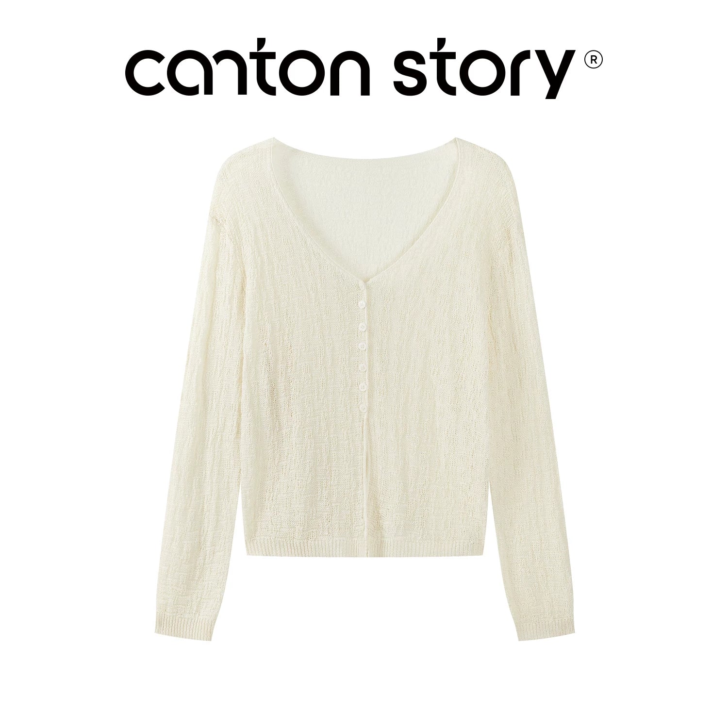 Cantonstory Floral High Waist Slim Skirt Knitted Cardigan Set