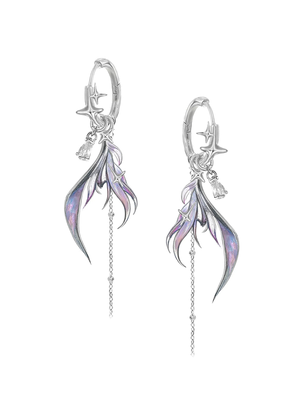 MASW Gradual Change Enamel Fishtail Earrings
