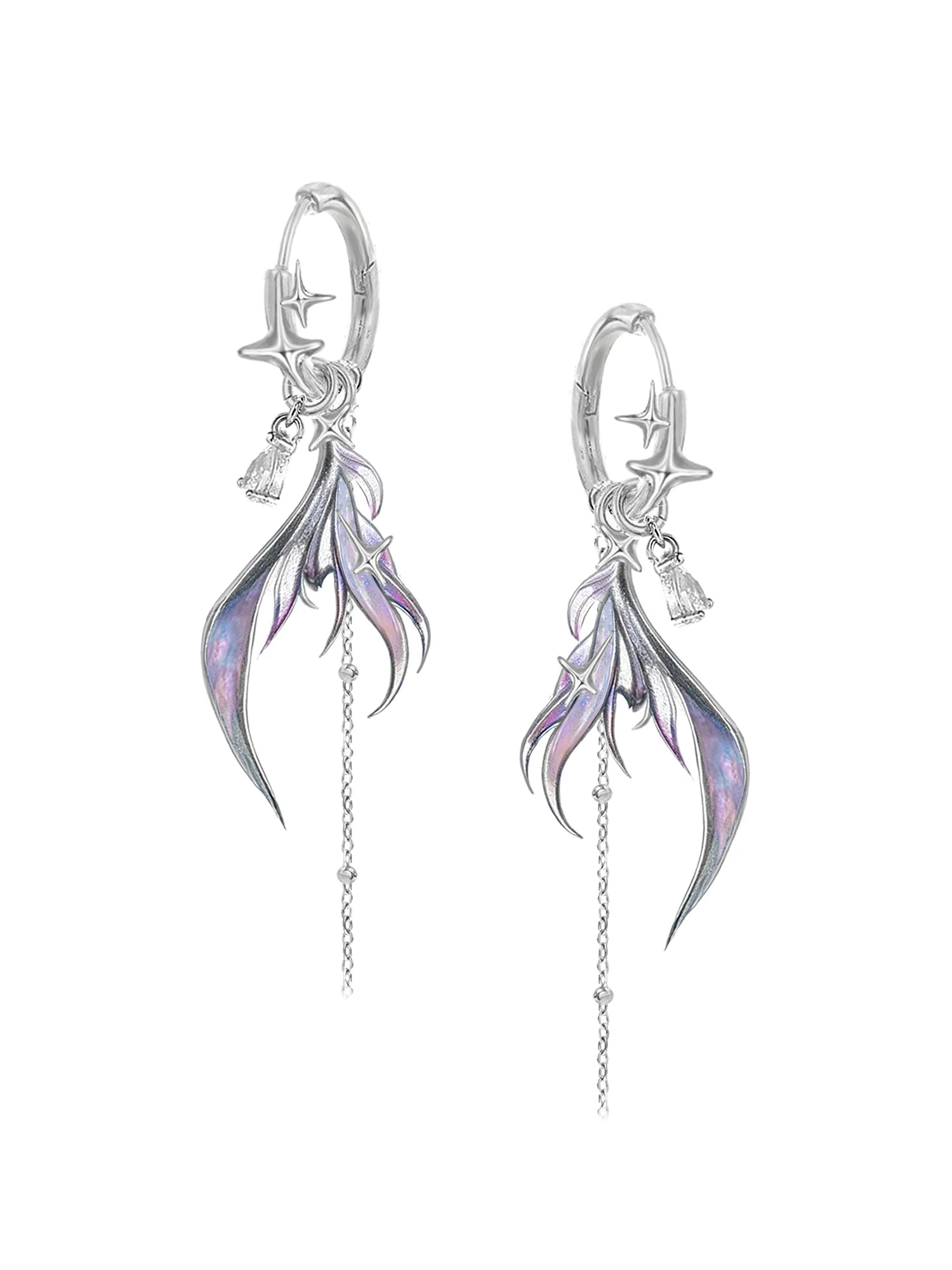 MASW Gradual Change Enamel Fishtail Earrings