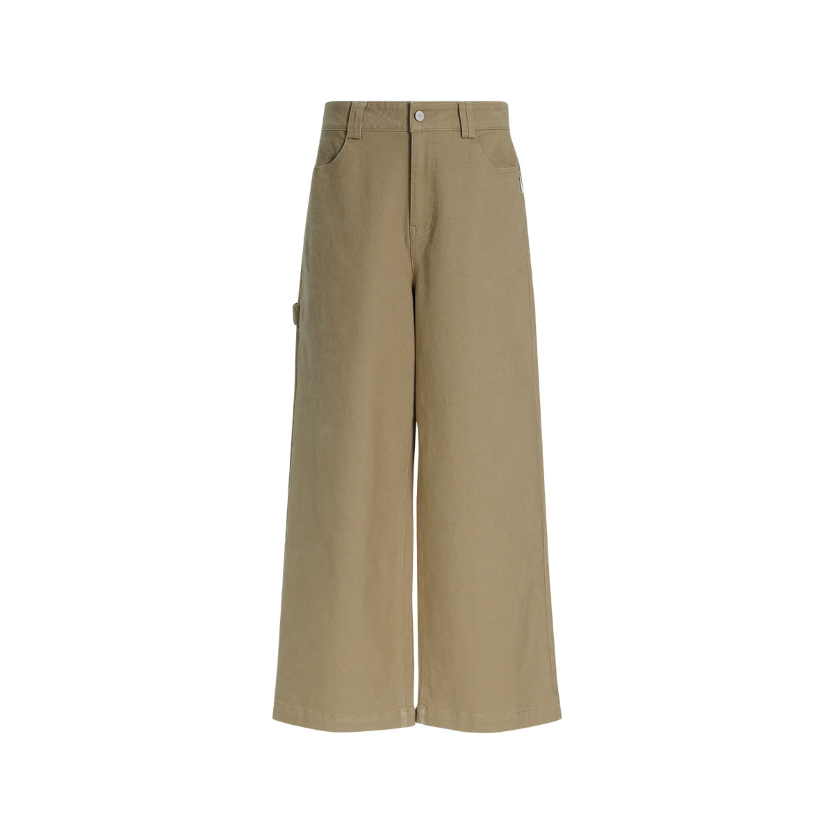 FUNKYFUN Mid-waist Khaki Straight-leg Pants