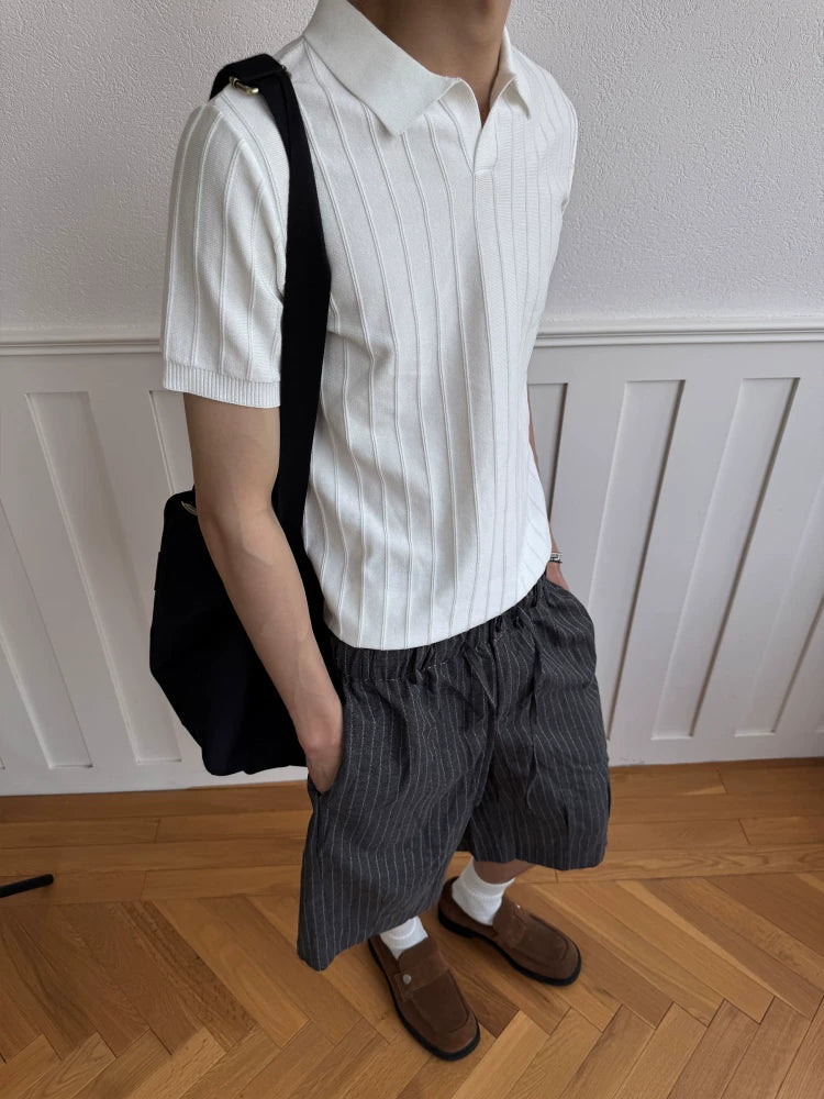TERRAINCOGNITA Knitted Short and Wide POLO Shirt