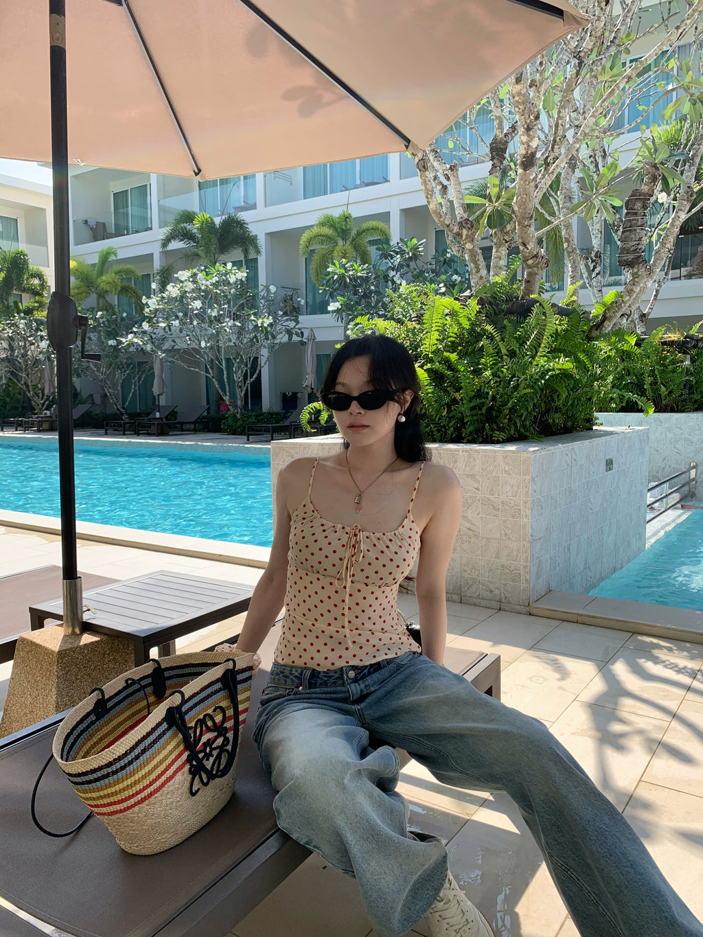 Popchee Polka Dot Slim Sling