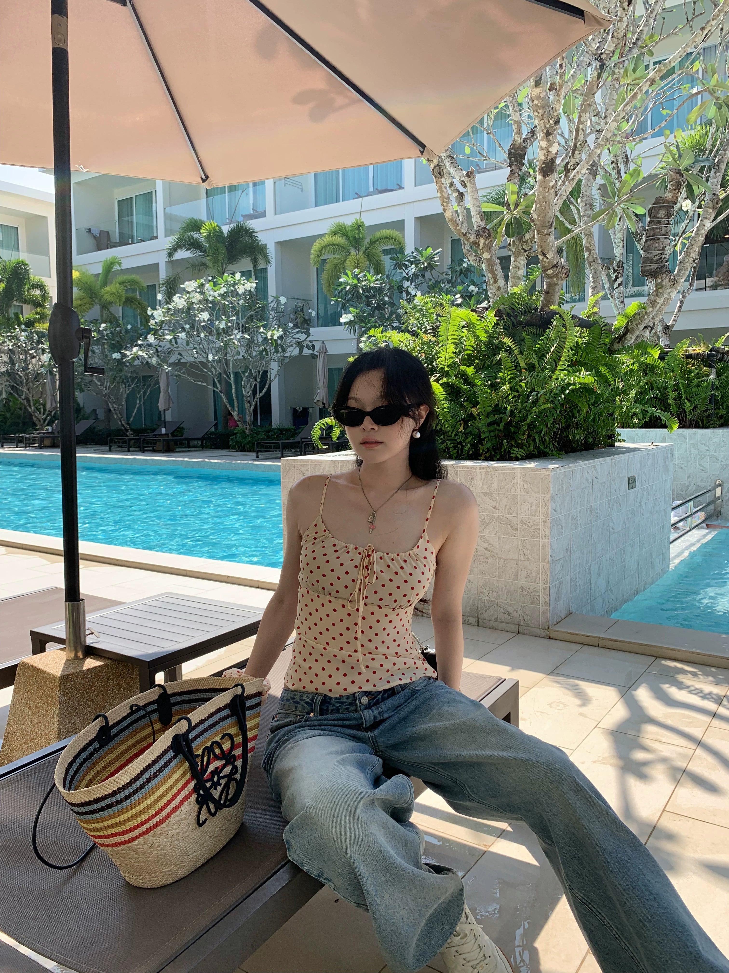 Popchee Polka Dot Slim Sling