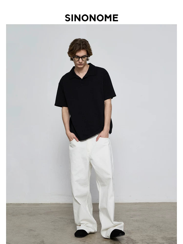 SINONOME Cool Simple Casual V-neck Tee