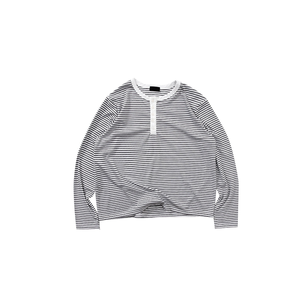 PLUS NO LOGO Casual Retro Crew Neck Striped Long Sleeve