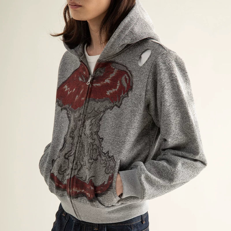 CONP Vintage Fleece Hooded Short Sweater