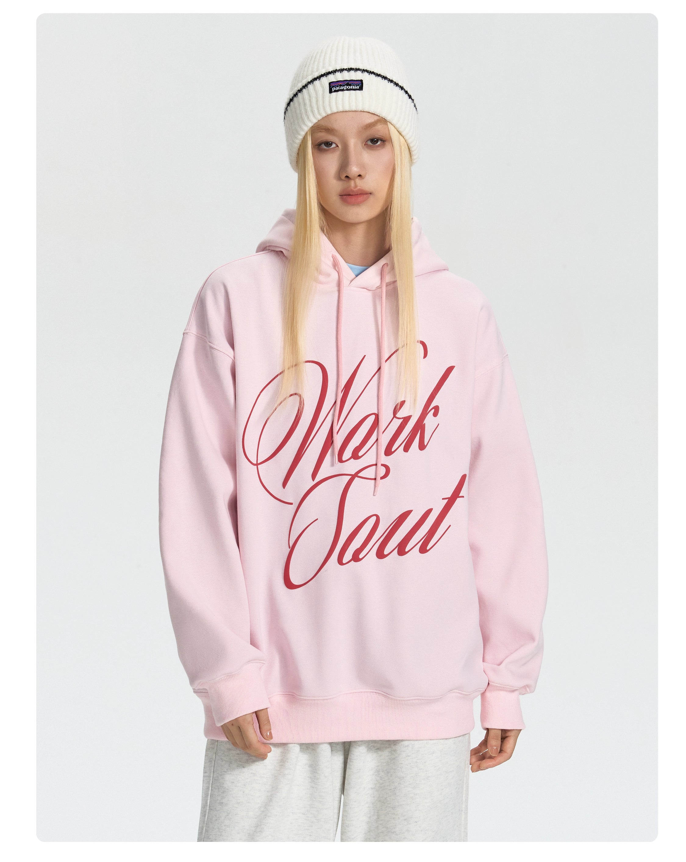 NICEBAD Flower LOGO Printed Hooded Sweater