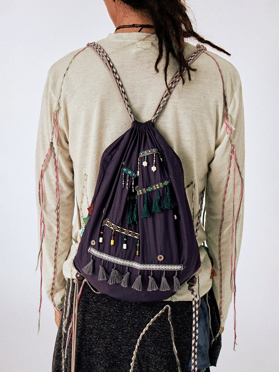 CONP Colored Rock Braided Lightweight Drawstring Bag