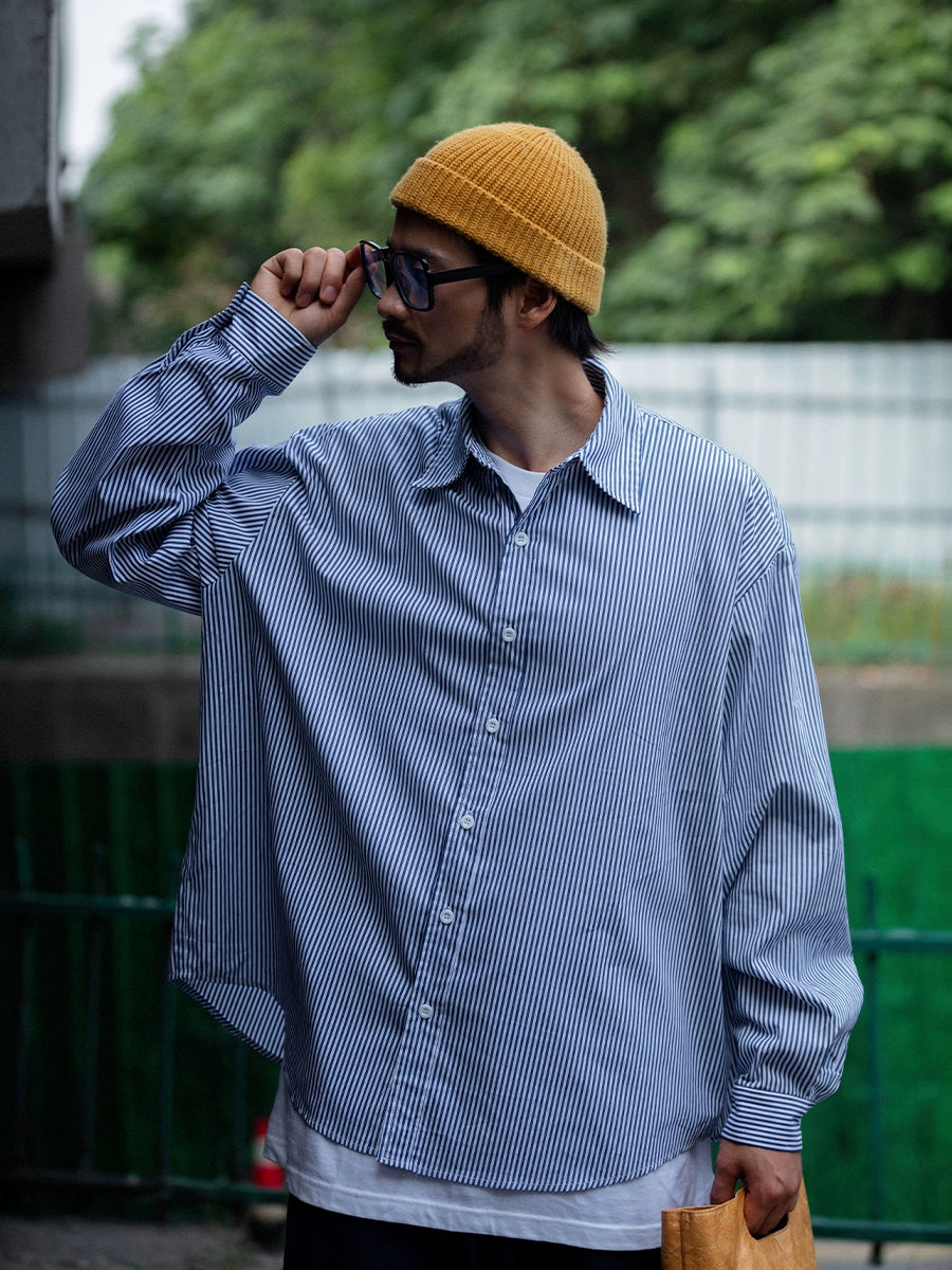 NOEARS Vintage Vertical Stripe Long Sleeve Shirt