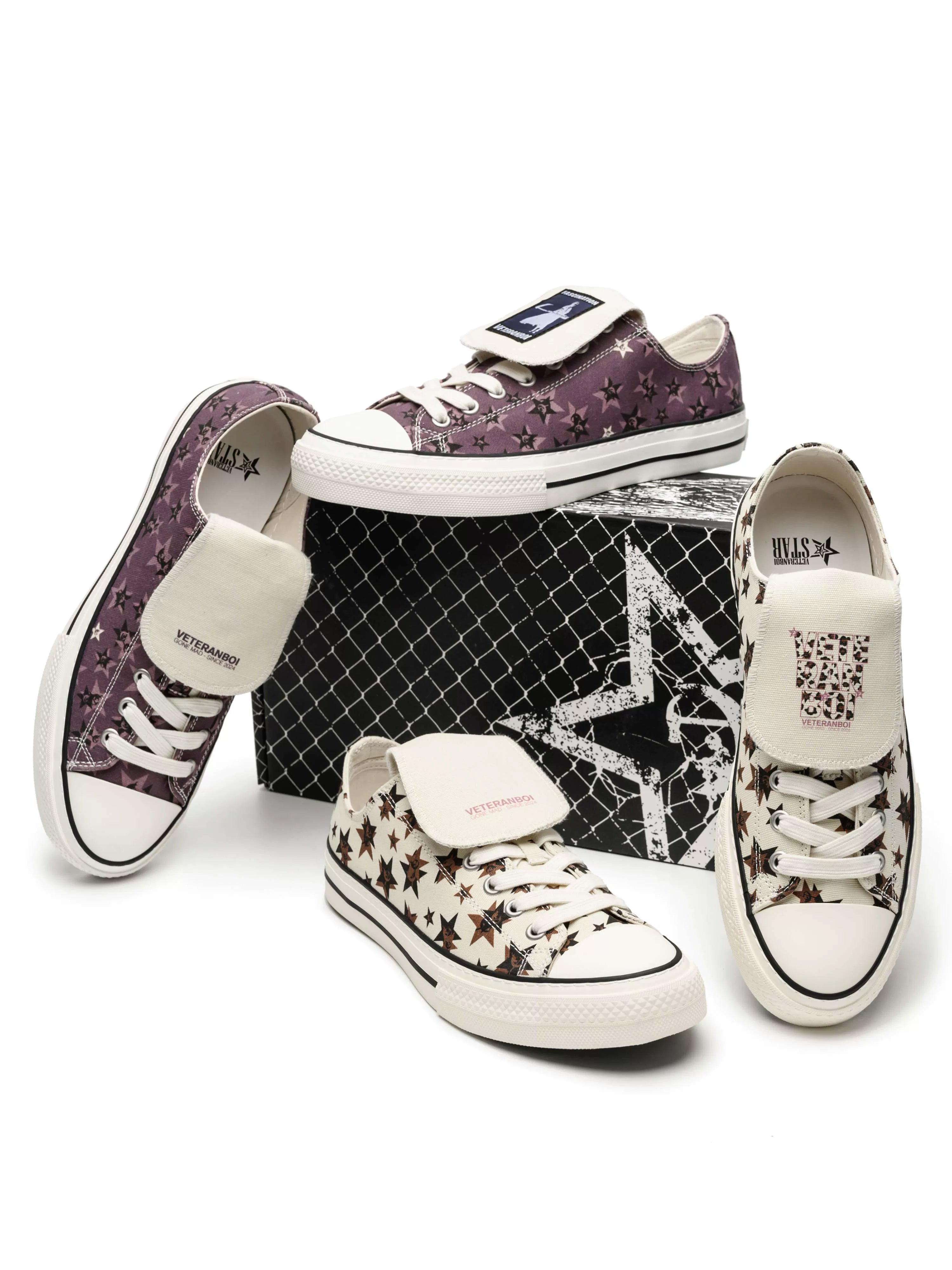 VETERANBOI LEOPARD MONOGRAM SNEAKERS