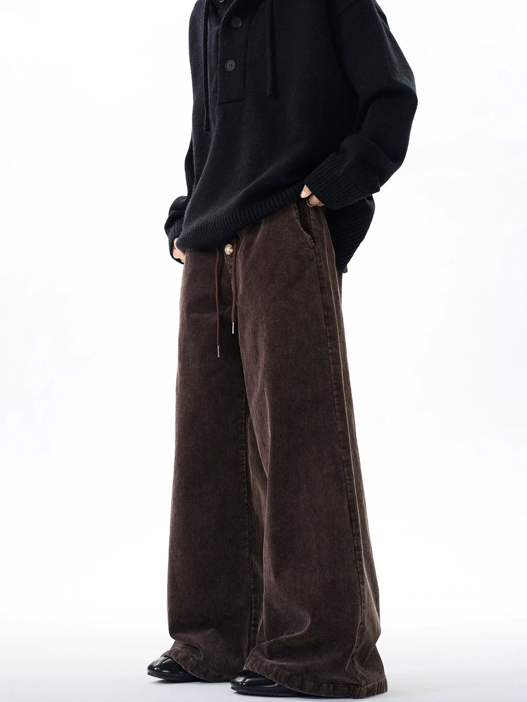 TRUQUEST Retro Distressed Corduroy Overalls