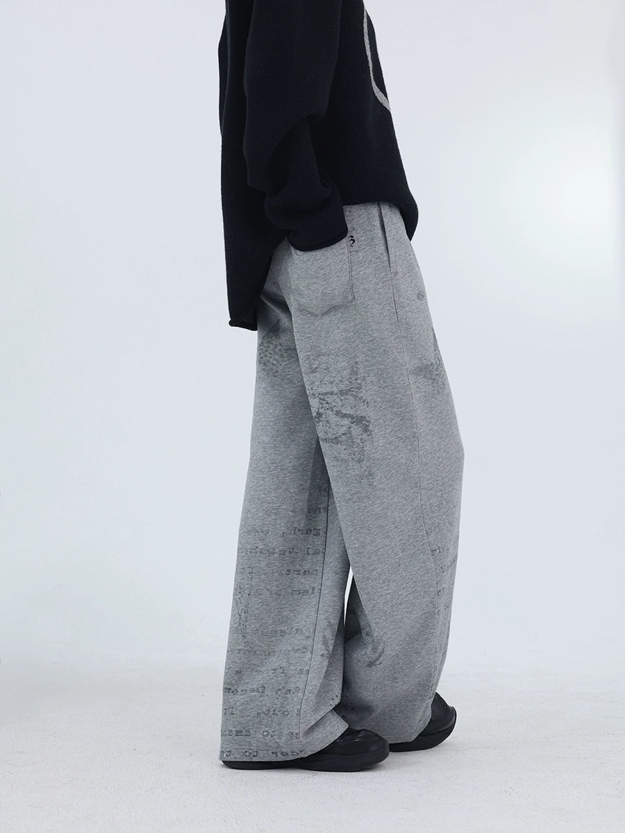 FUZZYKON Low Pixel Print Subculture Straight Sweatpants