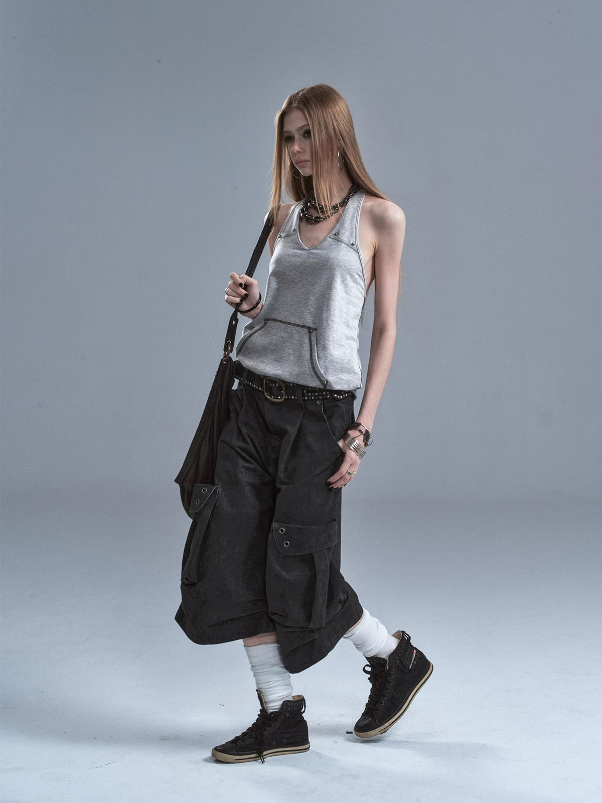 WearAndtear Neck Halter Contrasting Vest