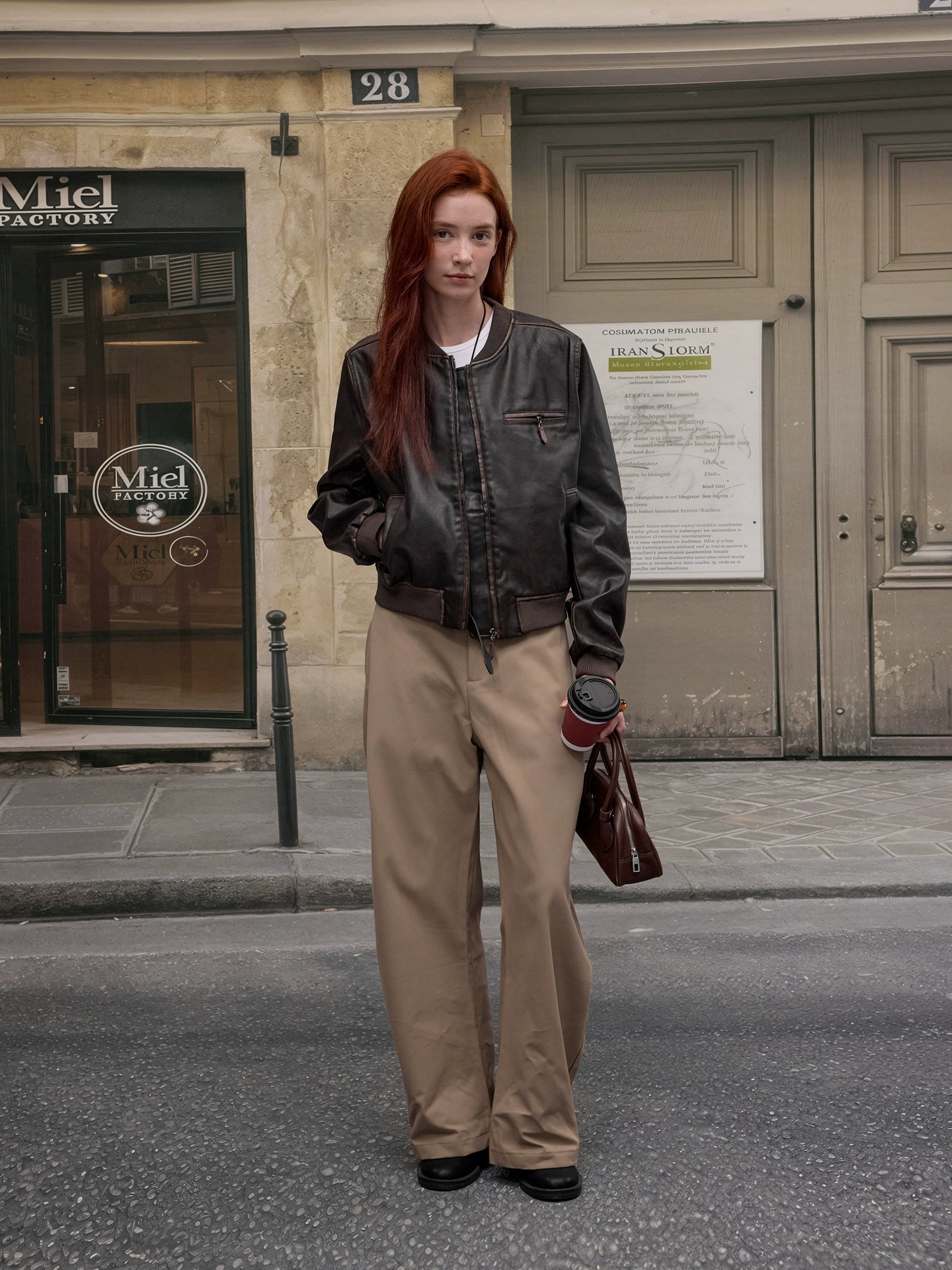 MADWITCH Vintage Made Old U Leather Jacket