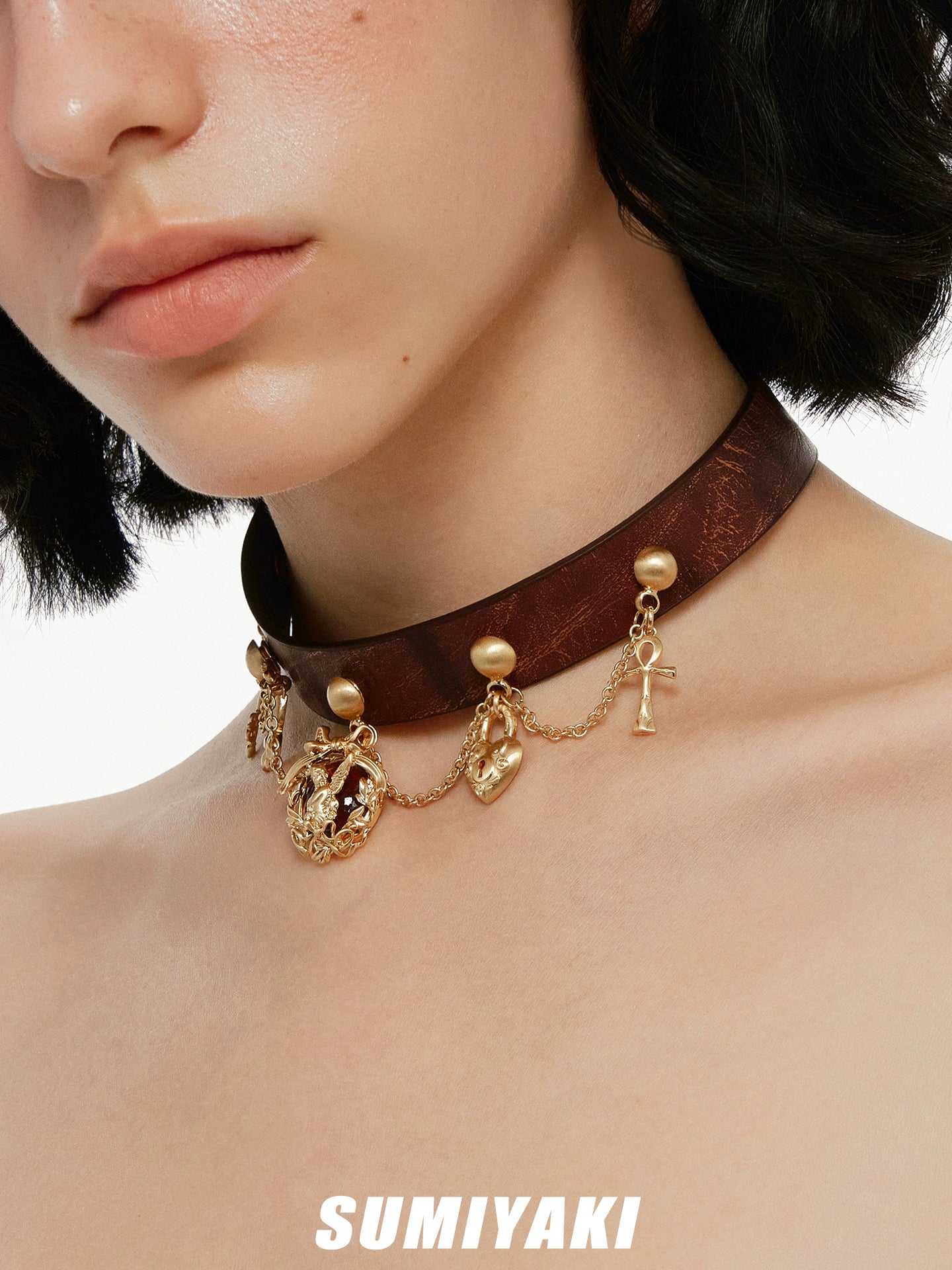 SUMIYAKI Leather Sweet Cool Necklace