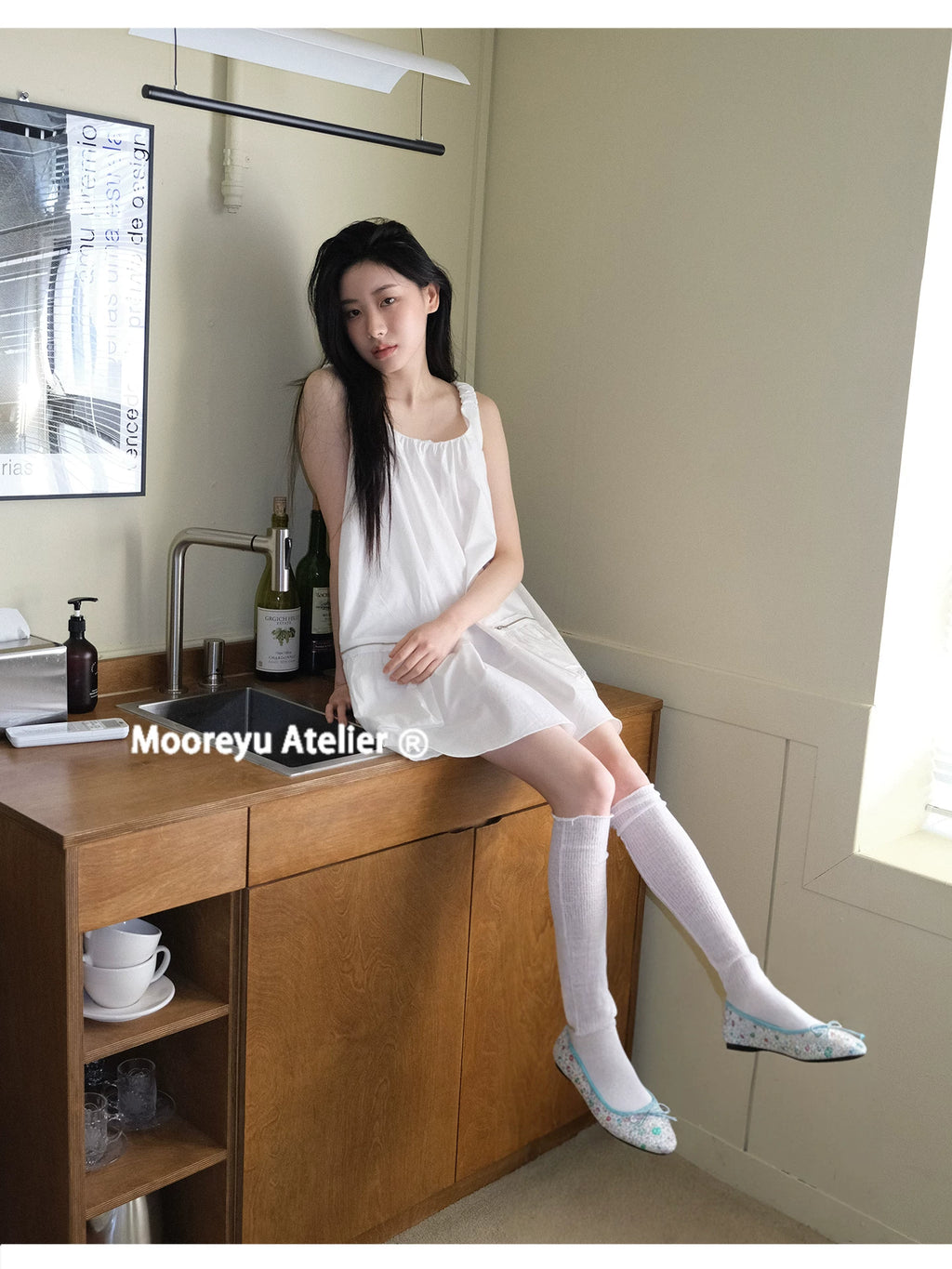 Mooreyu Round Head Light Mouth Bow Soft Sole Flats