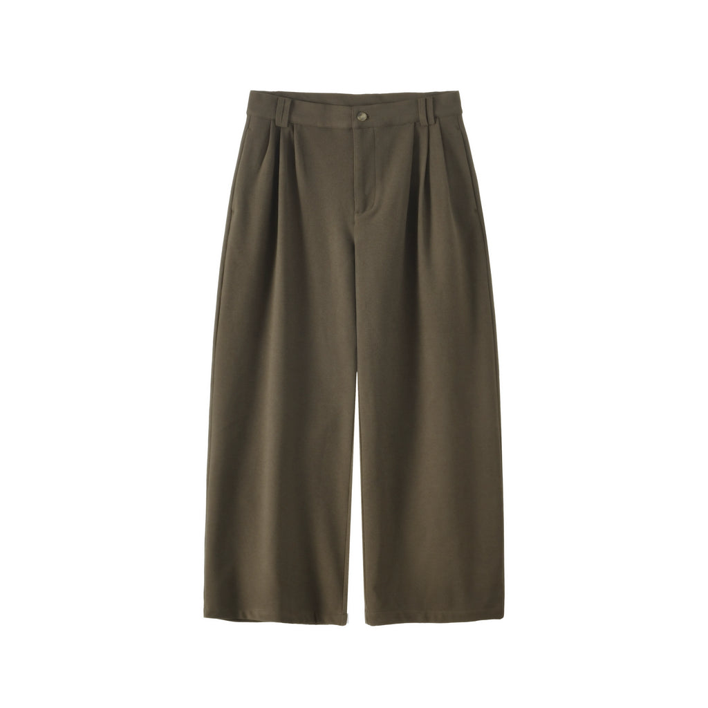 BUTTBILL Vintage Woolen Wide-leg Slacks