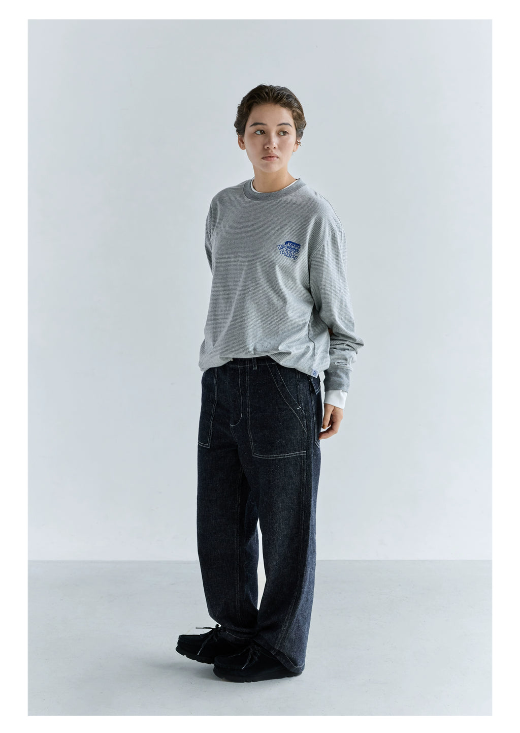BENT IDEA Casual Pinstripe Long Sleeves