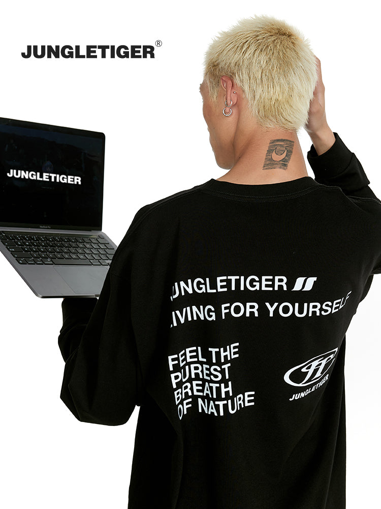 Jungle Tiger American Back Logo Long Sleeve Tee