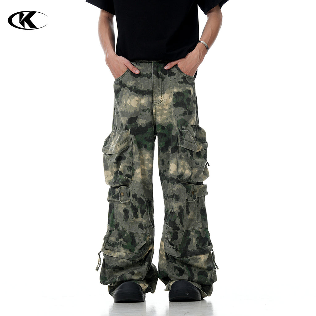 11KN Vintage Multi-pocket Camouflage Cargo Pants