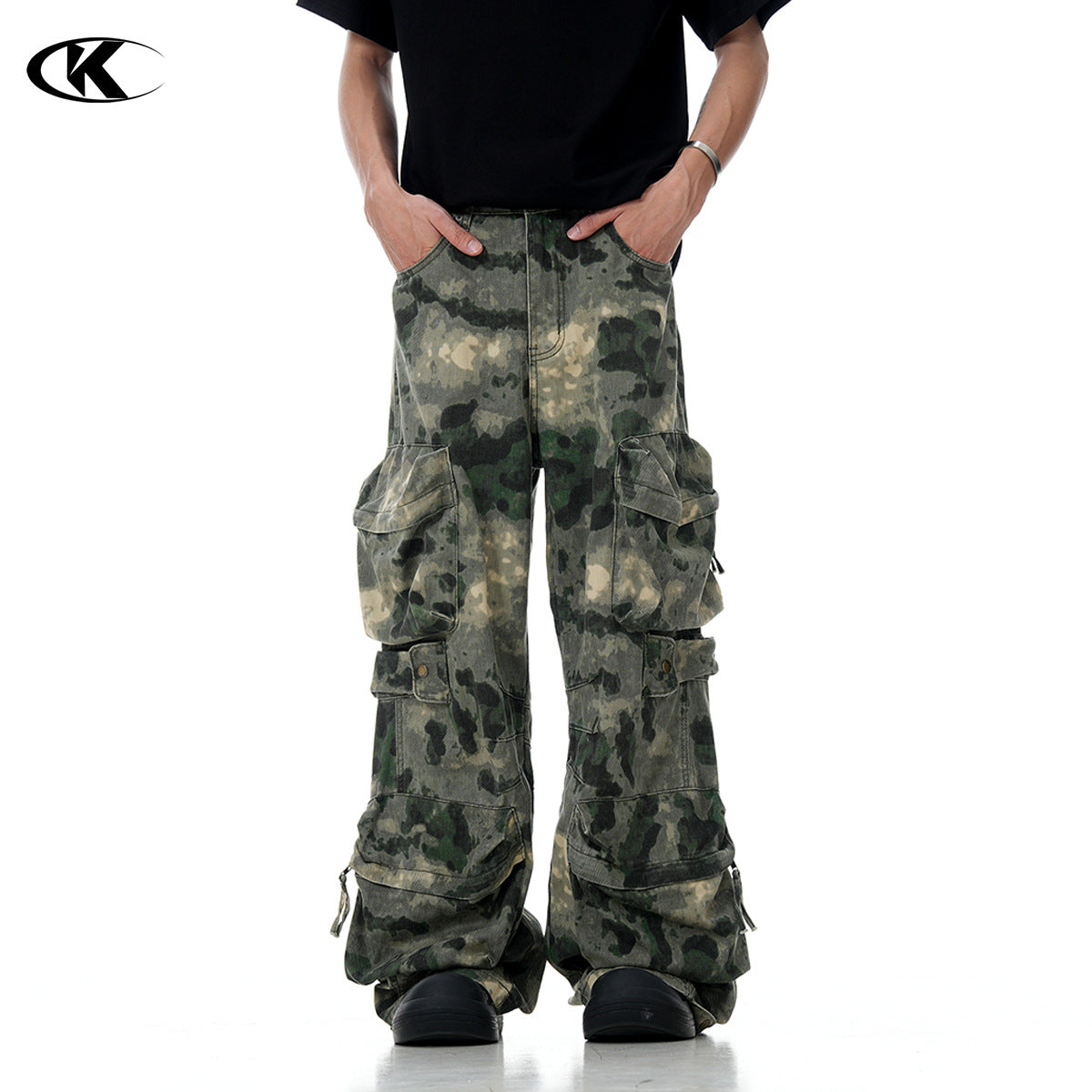 11KN Vintage Multi-pocket Camouflage Cargo Pants