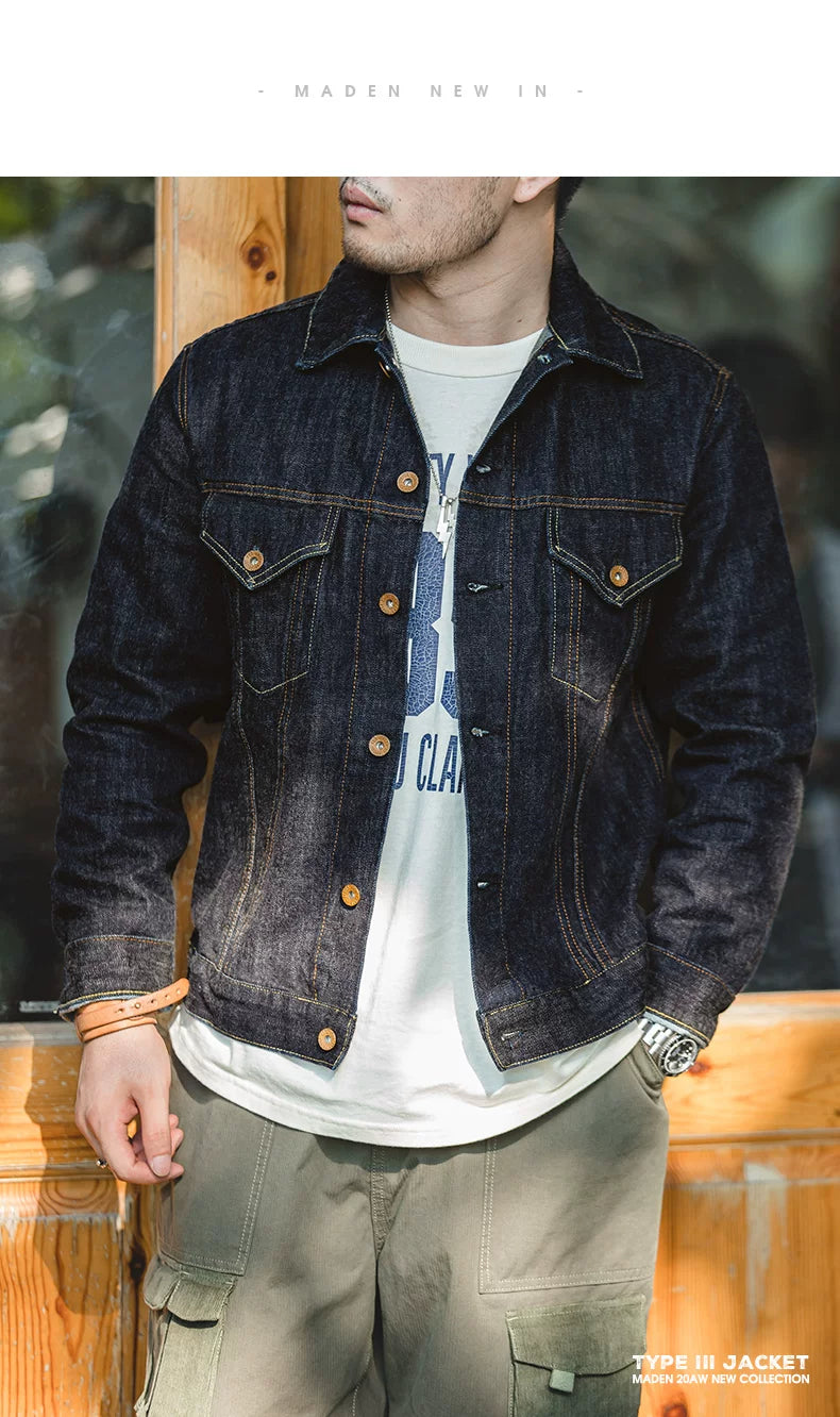 Madden retro washed dark denim jacket