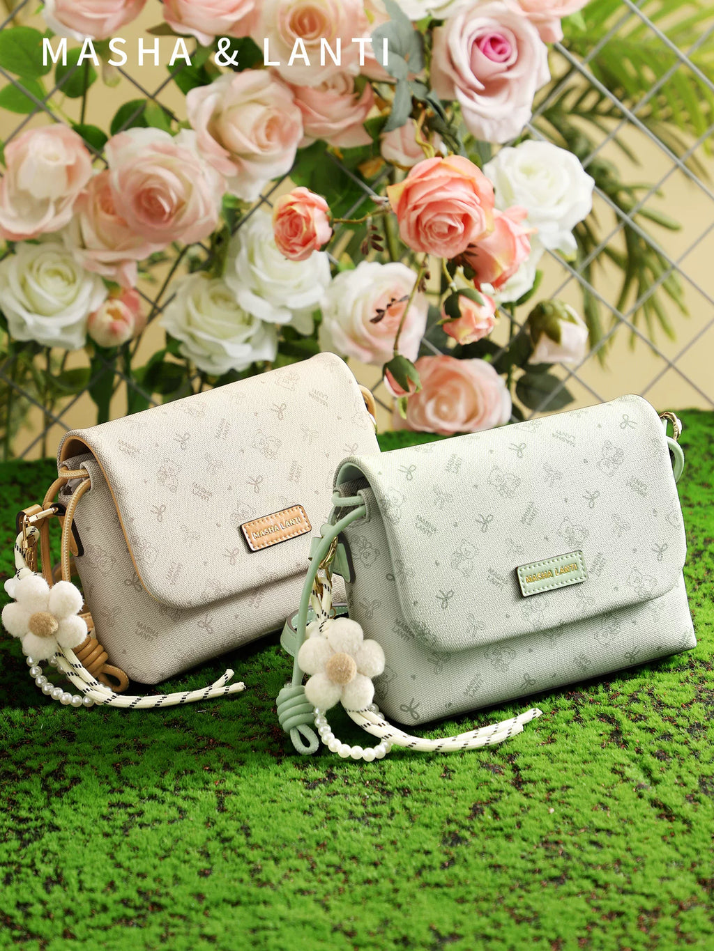 Masha Lanti Bear Large Capacity Shoulder Small Square Bag
