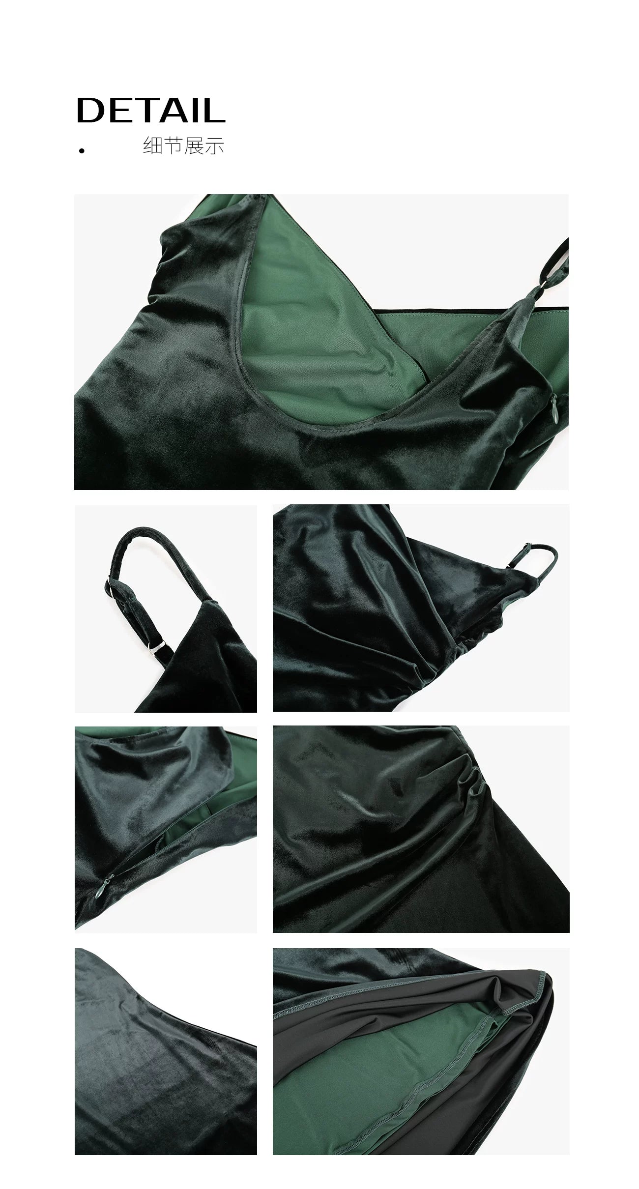 CHUYUQI Retro Velvet Suspender Halter Dress