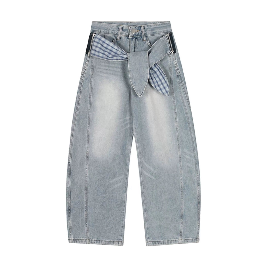 ZRSEE Vintage Scimitar Denim Casual Pants