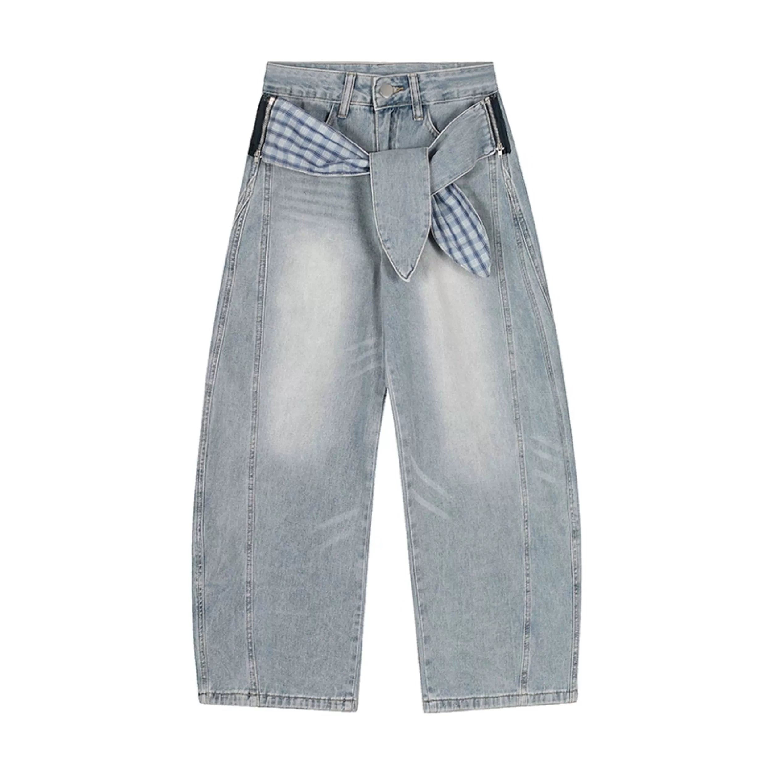 ZRSEE Vintage Scimitar Denim Casual Pants