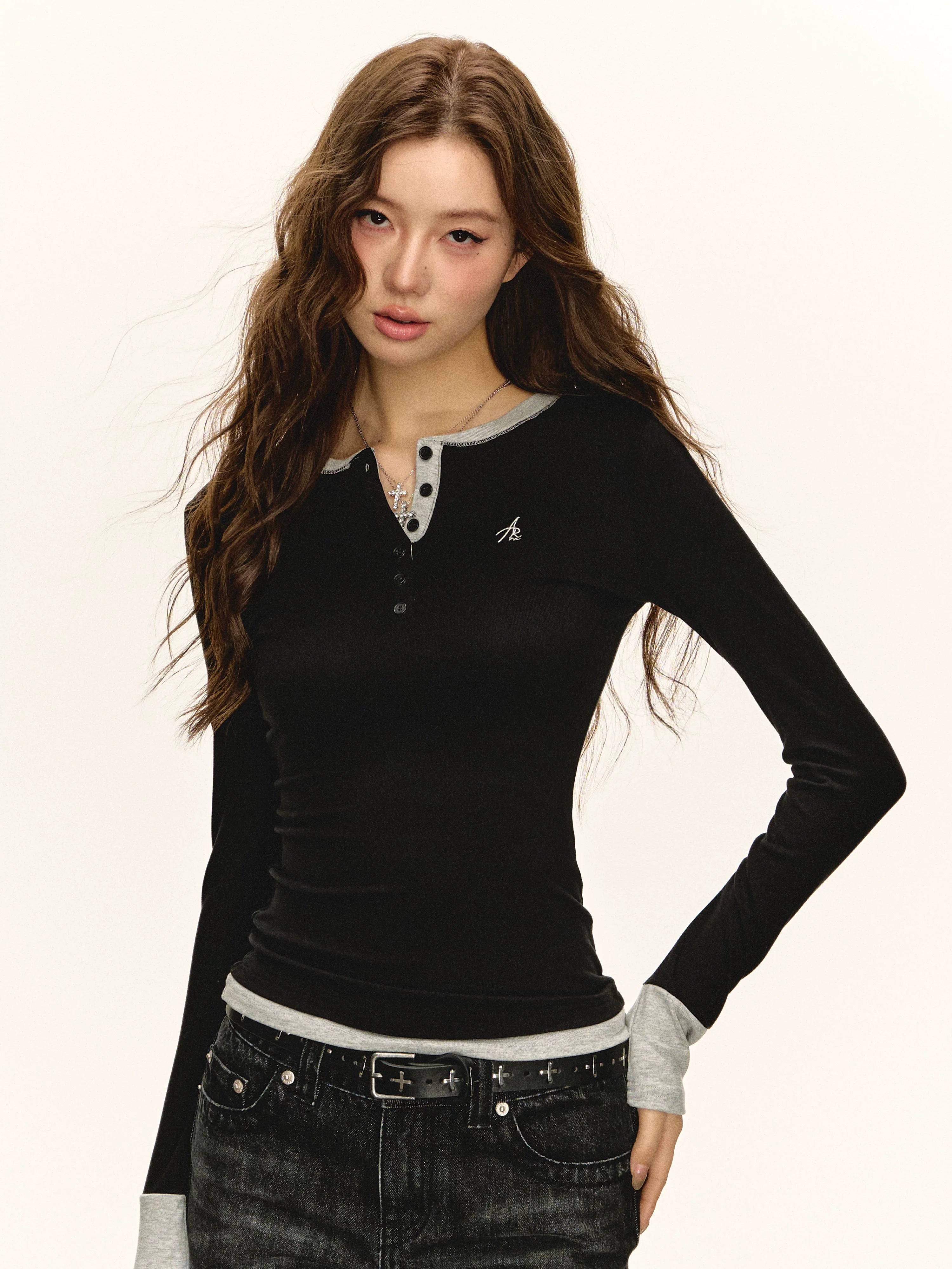Ariseism Casual Leave Two Slim Long Sleeves