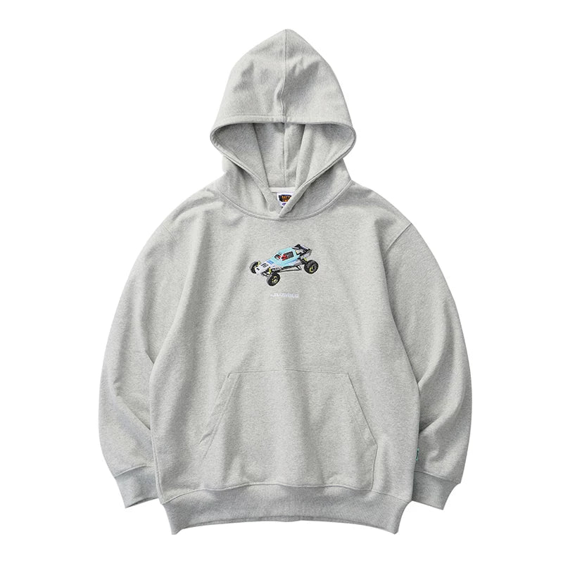 Battles Vintage Loose Embroidered Hooded Sweater