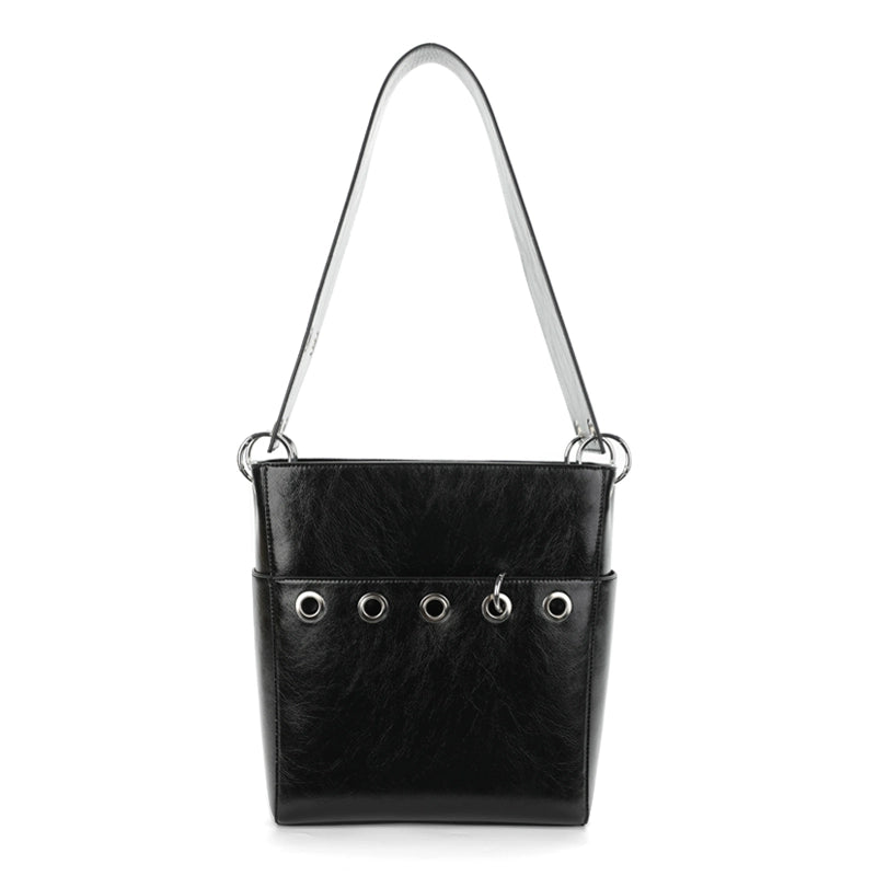 JANDRESS Casual Porous Punching Bucket Bag