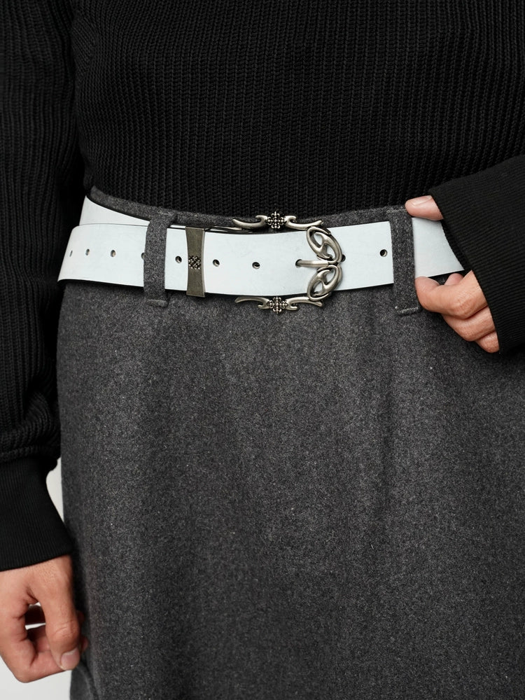 VOWPROGRESS Cross Carved Cowhide Belt