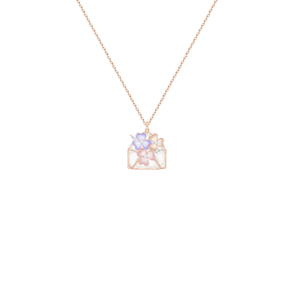 Oho Ou Premium Light Luxury Envelope Flower Necklace