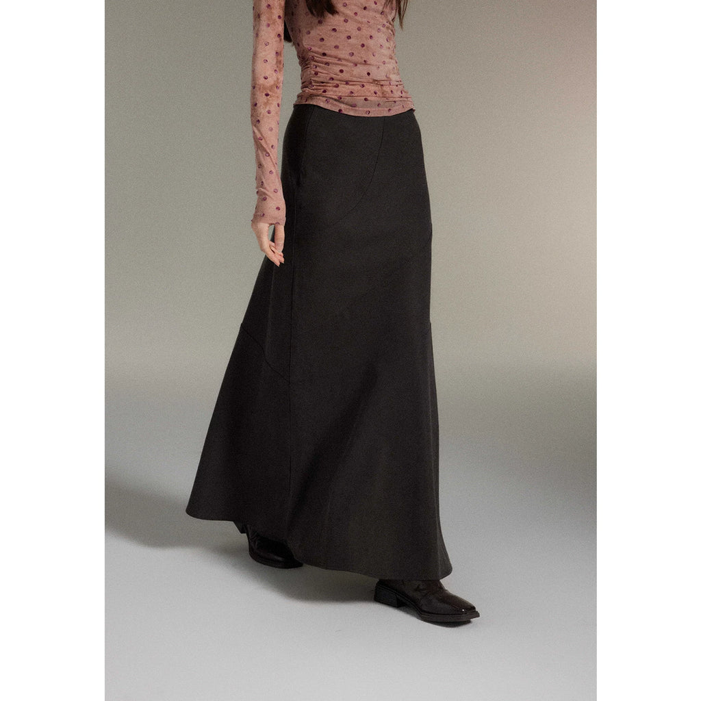 TYANG High-waisted Retro Crow's Feet Skirt