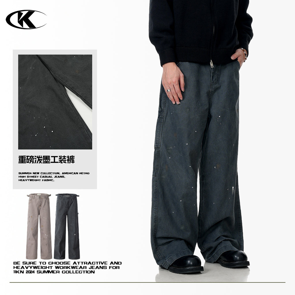 11KN ink splashing graffiti tooling jeans